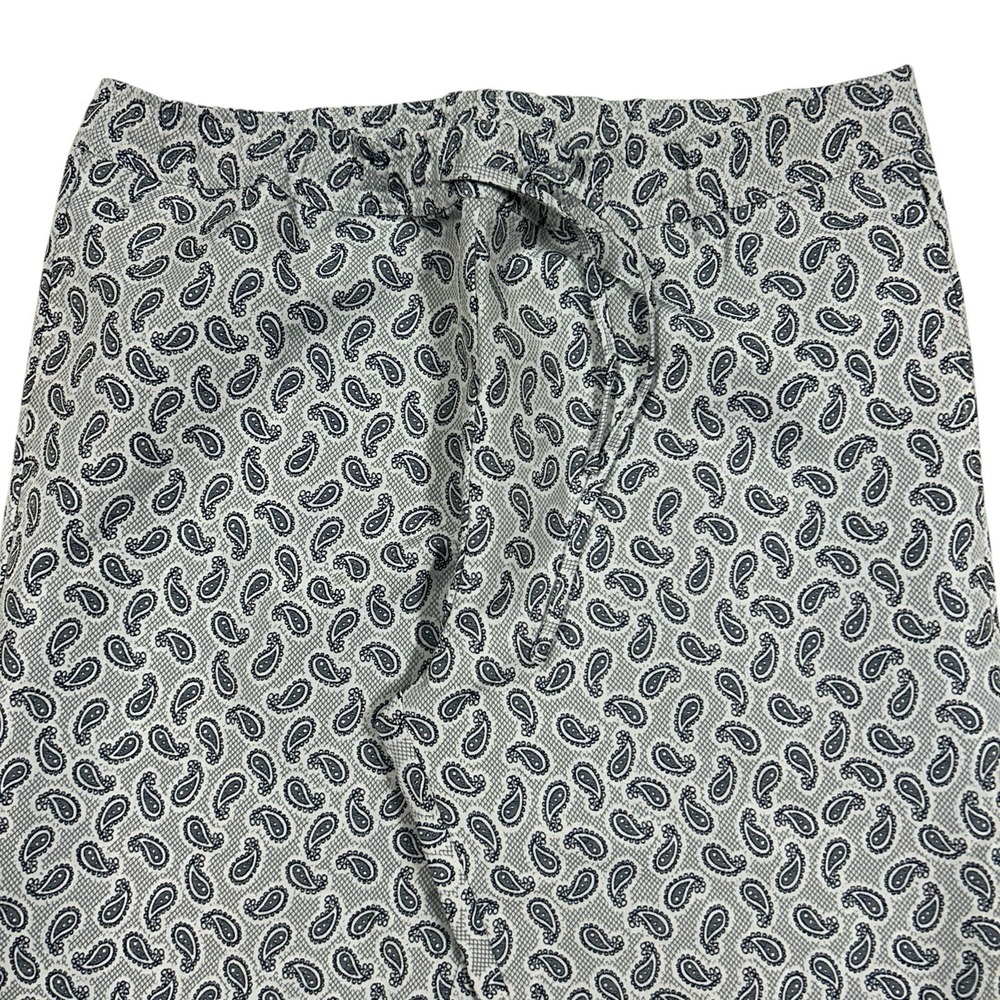 Buru Women's Pants Size Large Blue Paisley Print Cotton Lounge Bootcut Casual - Picture 3 of 10